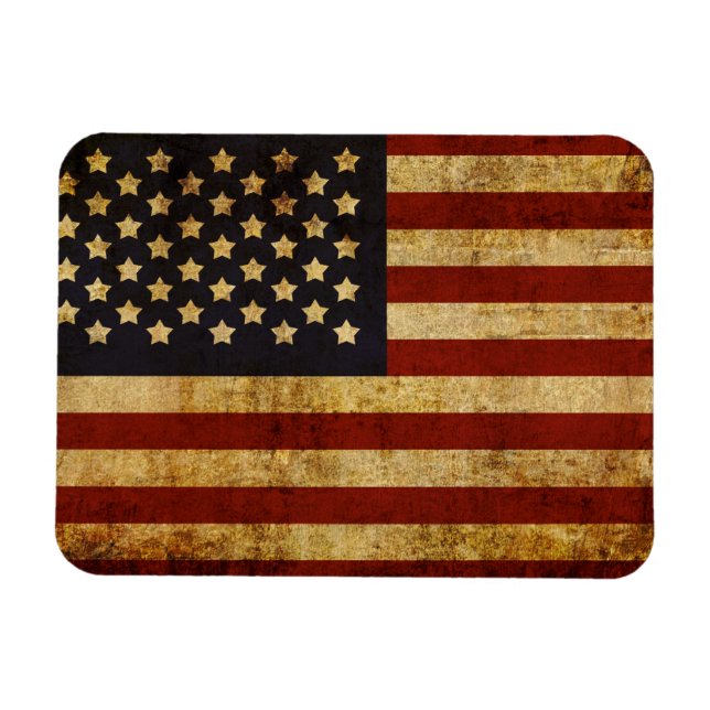 Vintag Grunge Patriotic USA Flag Magnet (Horizontal)