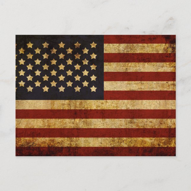 Vintag Grunge Patriotic USA Flag Postkarte (Vorderseite)