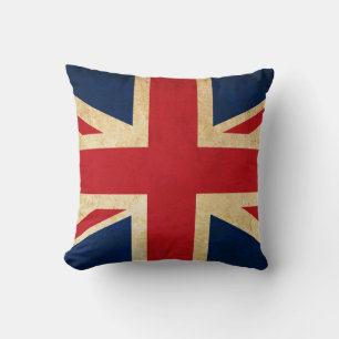 Vintag Grunge United Kingdom Flag Union Jack Kissen