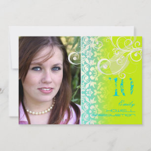 Vintag/Grunge/Wirbel/Damast/Abschlüsse Einladung