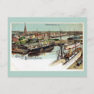 Vintag Gruss aus Bremerhaven litho Postkarte