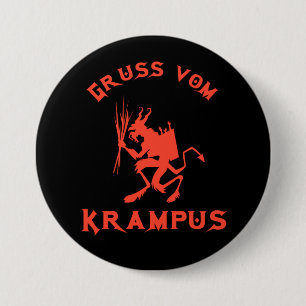 Vintag Gruss vom Krampus Button