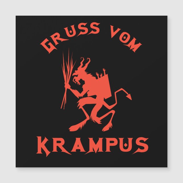 Vintag Gruss vom Krampus Magnetkarte (Vorderseite)