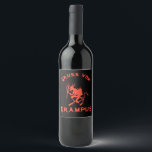 Vintag Gruss vom Krampus Weinetikett<br><div class="desc">Vintag Gruss vom Krampus in roter Farbe</div>