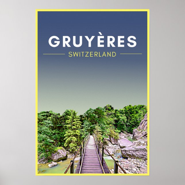 Vintag Gruyeres Schweiz Reisen Poster (Vorne)