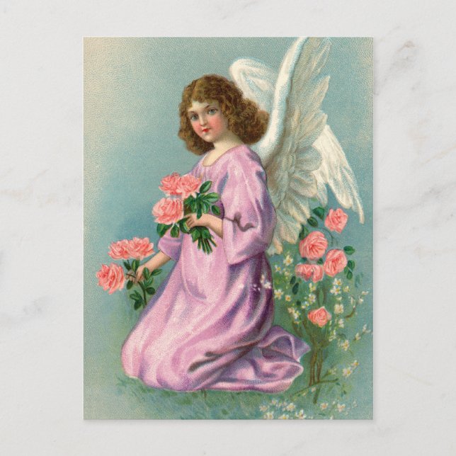 Vintag Guardian Angel Postcard Postkarte (Vorderseite)