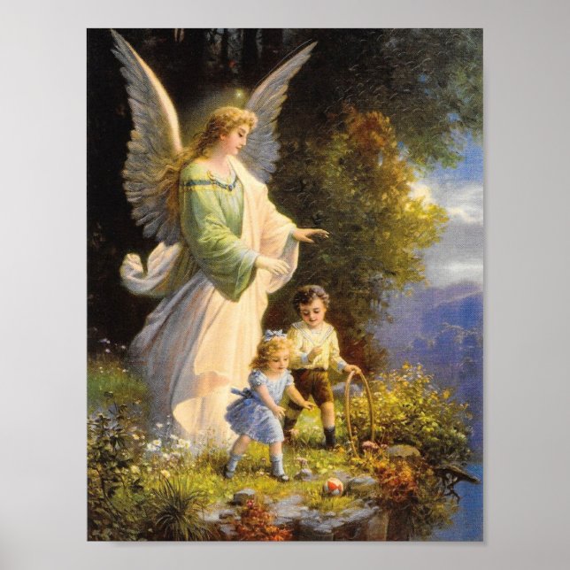 Vintag Guardian Angel Poster Print (Vorne)