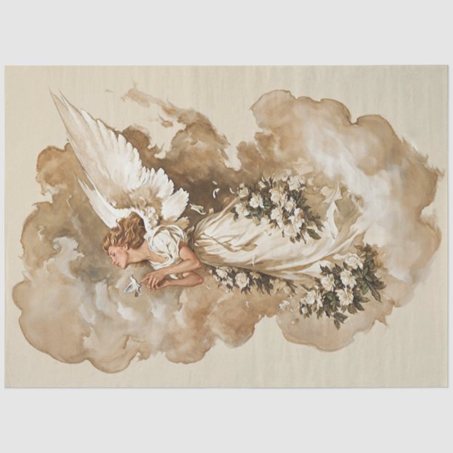 Vintag Guardian Angel Seidenpapier (Vorderseite)