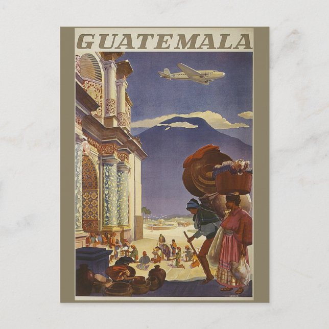 Vintag Guatemala Retro Travel Postkarte (Vorderseite)