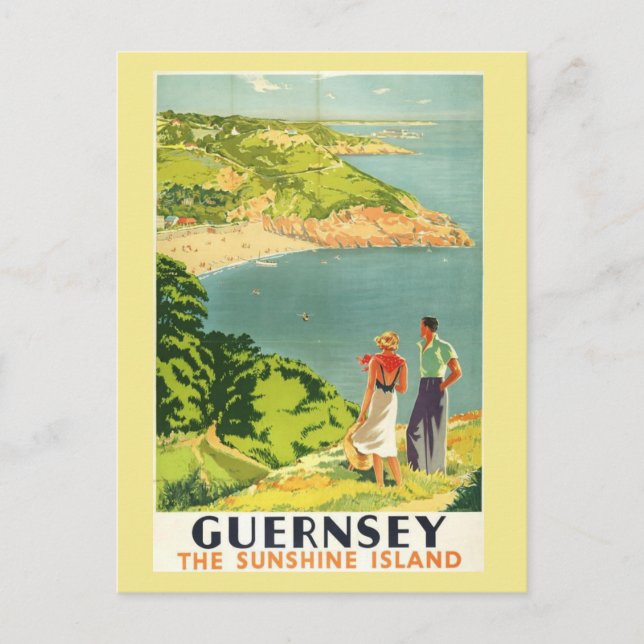 Vintag Guernsey Die Sunshine Island Postkarte (Vorderseite)