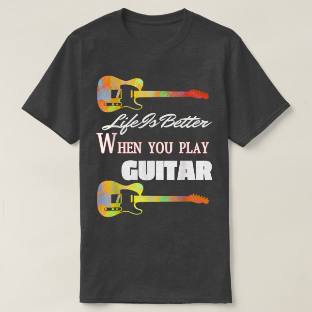 Vintag Guitar Gitarrist Lover Instrument Electric T-Shirt (Design vorne)