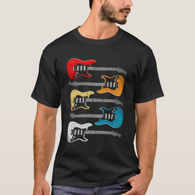 Vintag Guitar Player Geschenk für Gitarrist T-Shirt (Vorderseite)