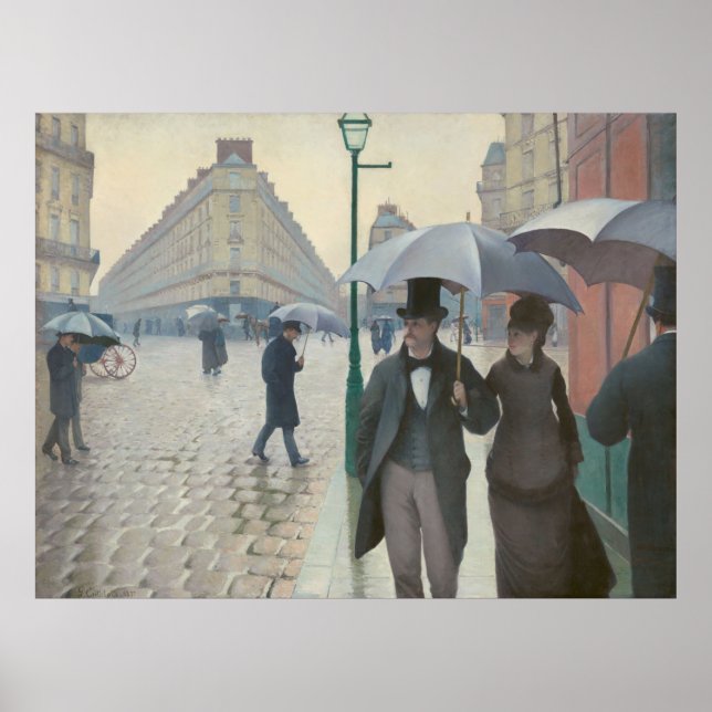 Vintag Gustave Caillebott Paris Street Rainy Day Poster (Vorne)