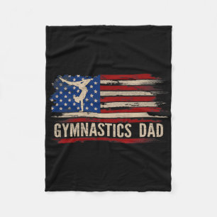 Vintag Gymnastik Vater American Usa Flag Sports Ga Fleecedecke