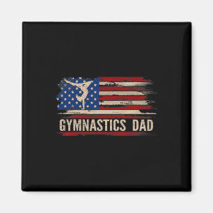Vintag Gymnastik Vater American Usa Flag Sports Ga Magnet