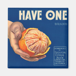 Vintag haben eine Markenwerbung für Sequoia Magnet