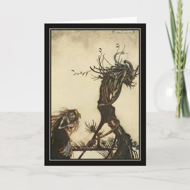 Vintag Halloween Arthur Rackham Witch Karte (Vorderseite)