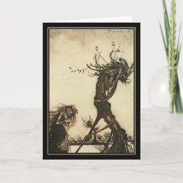 Vintag Halloween Arthur Rackham Witch Karte