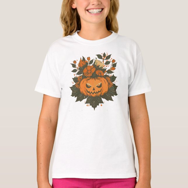 Vintag/Halloween/Fall/Kürbis T-Shirt (Vorderseite)
