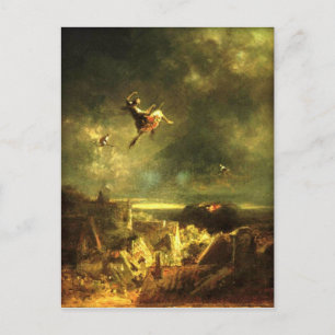 Vintag - Halloween, Hexenfahrt - Spitzweg Postkarte