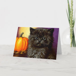Vintag Halloween Kitten Einladung