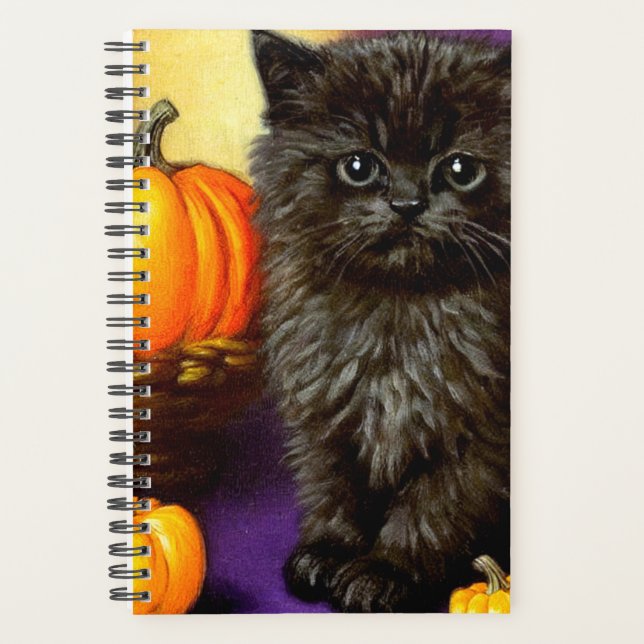 Vintag Halloween Kitten Planer (Vorderseite)