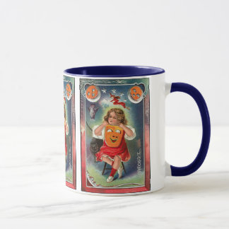 Vintag - Halloween-Mädchen mit Maske Tasse