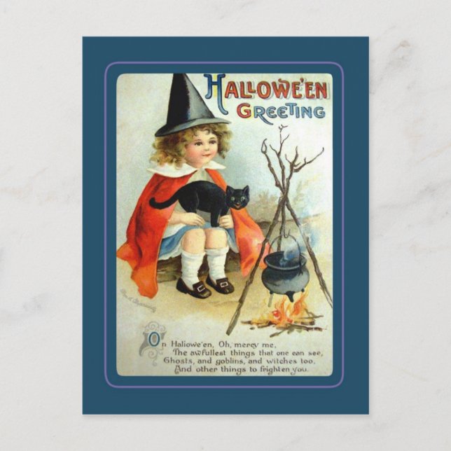 Vintag Halloween Postkarte (Vorderseite)