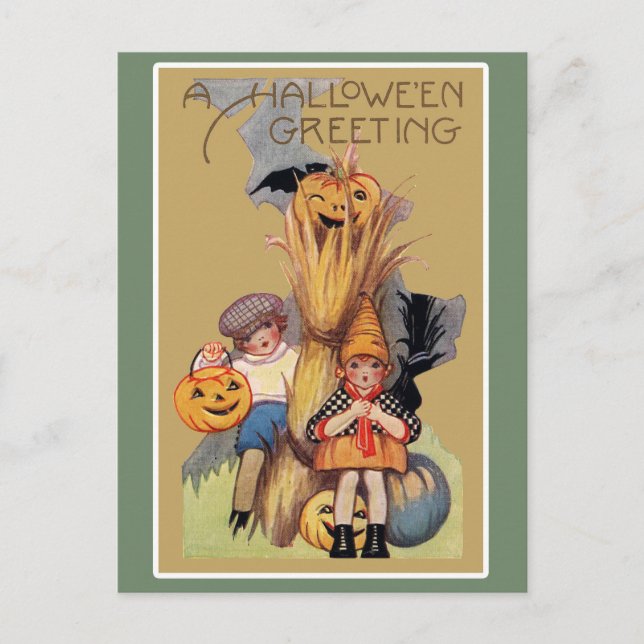 Vintag Halloween Postkarte (Vorderseite)