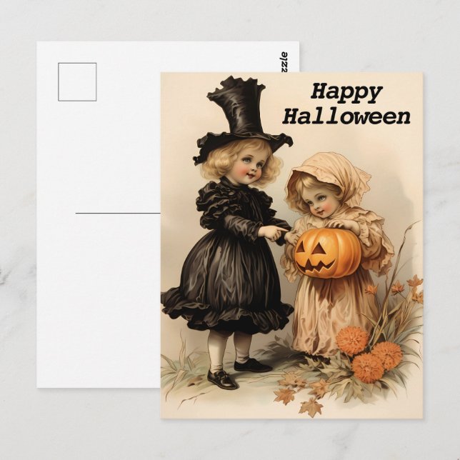 Vintag Halloween Postkarte (Vorne/Hinten)