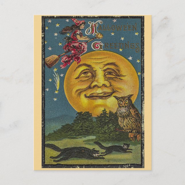 Vintag Halloween Postkarte (Vorderseite)