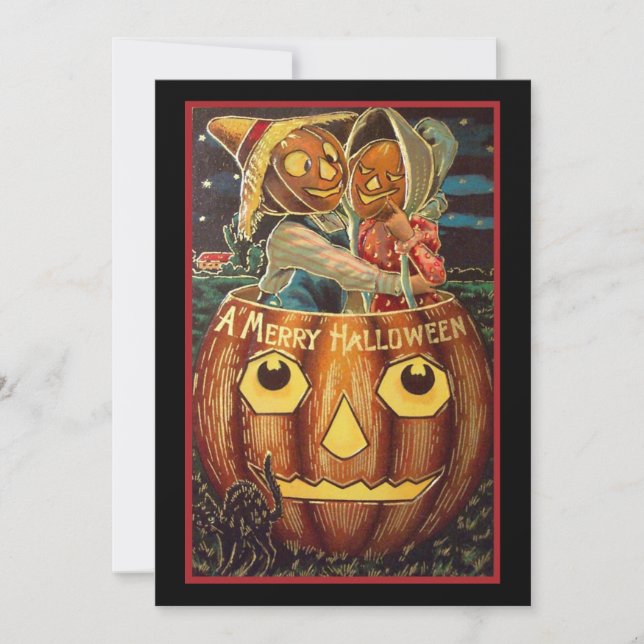 Vintag Halloween Pumpkin Couple (Vorderseite)