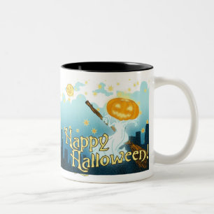 Vintag Halloween Pumpkin Ghost Zweifarbige Tasse