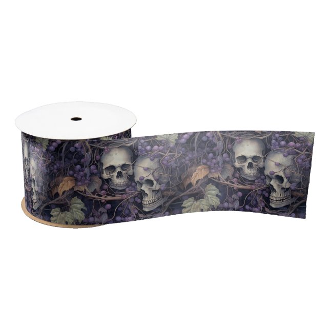 Vintag Halloween Skull Satinband (Spule)