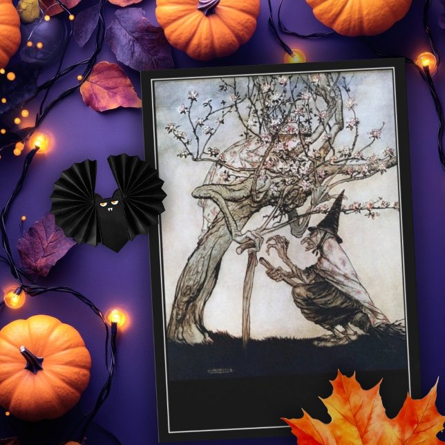 Vintag Halloween Spooky Hexe Arthur Rackham Karte (Von Creator hochgeladen)