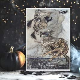 Vintag Halloween Spooky Hexe Arthur Rackham Karte
