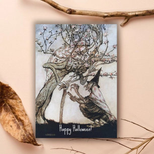 Vintag Halloween Spooky Hexe Arthur Rackham Karte