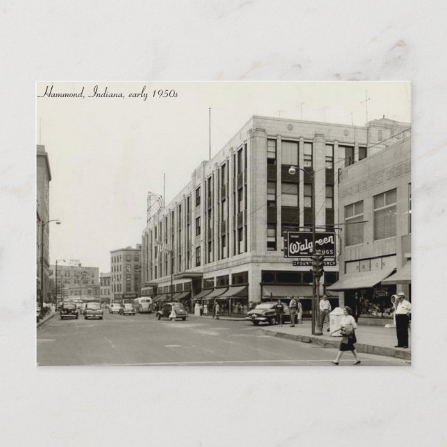 Vintag HAMMOND, INDIANA (Anfang der 50er Jahre) Postkarte (Vorderseite)