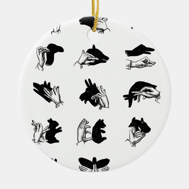 Vintag Hand Puppet Shadow Games Keramikornament (Vorne)