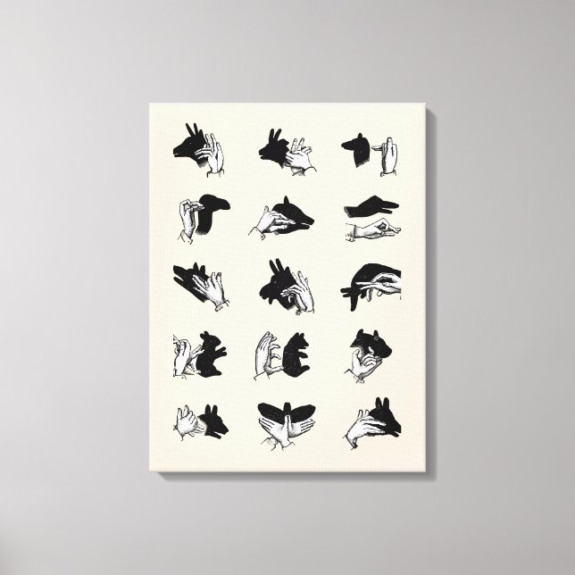 Vintag Hand Puppet Shadow Games Leinwanddruck (Vorderseite)