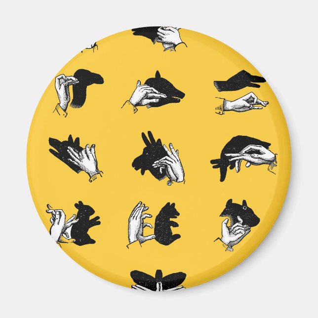 Vintag Hand Puppet Shadow Games Magnet (Vorne)