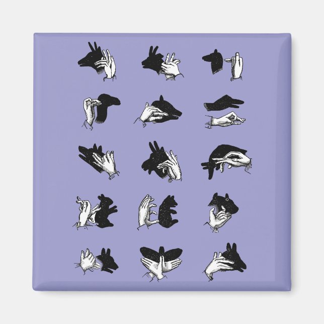 Vintag Hand Puppet Shadow Games Magnet (Vorne)