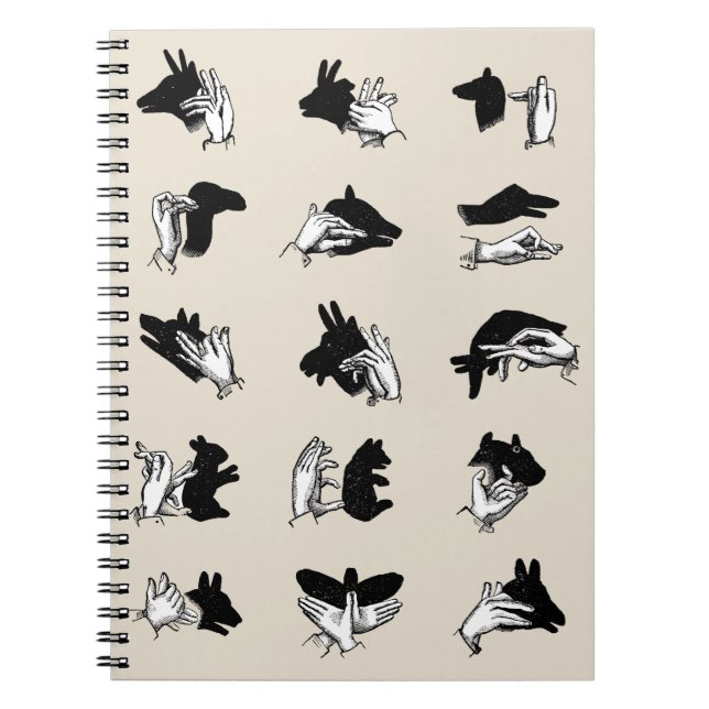 Vintag Hand Puppet Shadow Games Notizblock (Vorderseite)