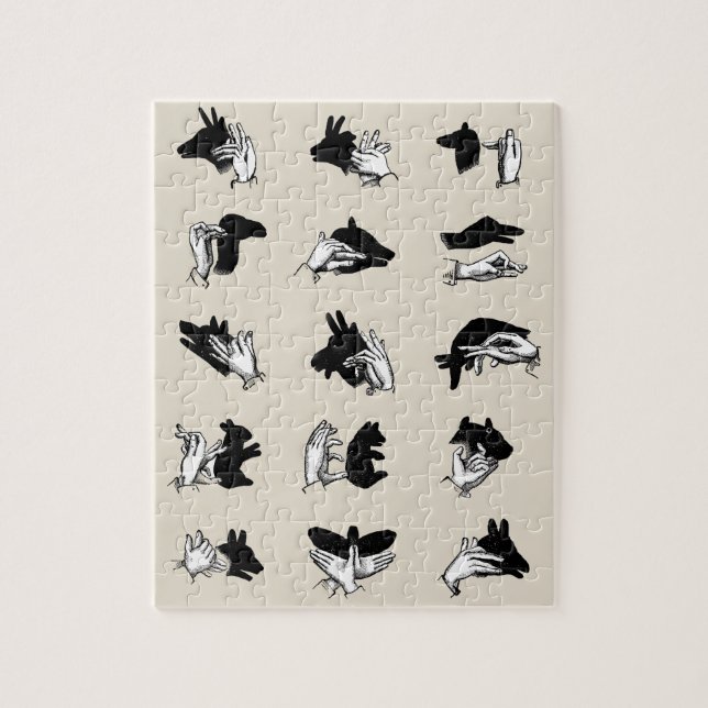 Vintag Hand Puppet Shadow Games Puzzle (Vertikal)