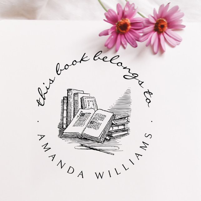 Vintag handgeschriebene benutzerdefinierte Bibliot Gummistempel (Von Creator hochgeladen)