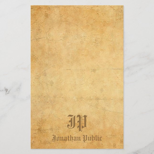 Vintag handgeschriebene Vorlage für Monogramm Chic (Vorderseite)