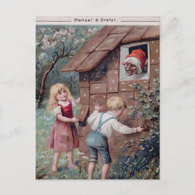 Vintag Hansel und Gretel 1906 Postkarte (Vorderseite)