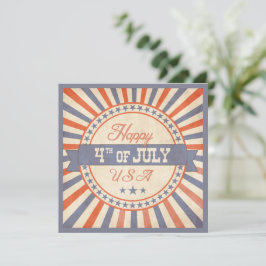 Vintag Happy 4. Juli USA Stars Stripes Party Einladung