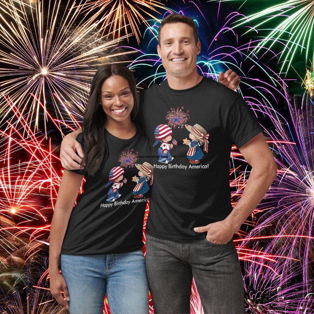 Vintag Happy Birthday America T-Shirt (Vintage Happy Birthday America Unisex T-Shirt)