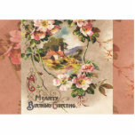 Vintag Happy Birthday Card Artwork Fotoskulptur Magnet<br><div class="desc">Geburtstag - Eine Vintage Geburtstagskarte aus dem 19. Jahrhundert,  die "Herzensgeburt" heißt.</div>